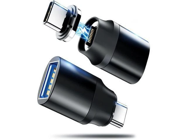 Main image of USB C to USB Magnetic Adapter 24Pins USB C Male to USB A Female Adapter 2 Pack with PD 60w Charge 10Gbps USB3.1/USB3.0 for MacBook Pro/Air and More Type C Devices