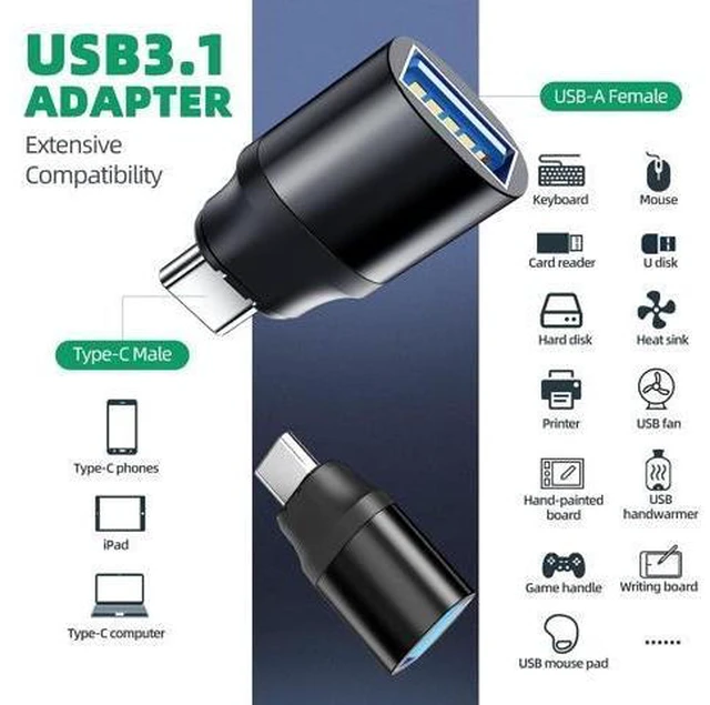 Alt view image 4 of 7 - USB C to USB Magnetic Adapter 24Pins USB C Male to USB A Female Adapter 2 Pack with PD 60w Charge 10Gbps USB3.1/USB3.0 for MacBook Pro/Air and More Type C Devices