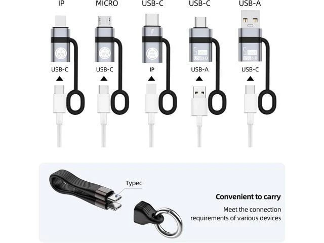 Alt view image 3 of 7 - USB C to Micro Adapter USB A to Type-C 3.0 OTG Converter IP to USB C Converter and Type-C to USB A OTG 3.0 Adapter (6 Pieces) Supporting Fast Charging and Data Transfer