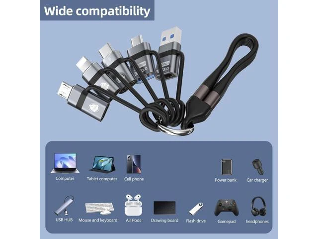 Alt view image 2 of 7 - USB C to Micro Adapter USB A to Type-C 3.0 OTG Converter IP to USB C Converter and Type-C to USB A OTG 3.0 Adapter (6 Pieces) Supporting Fast Charging and Data Transfer