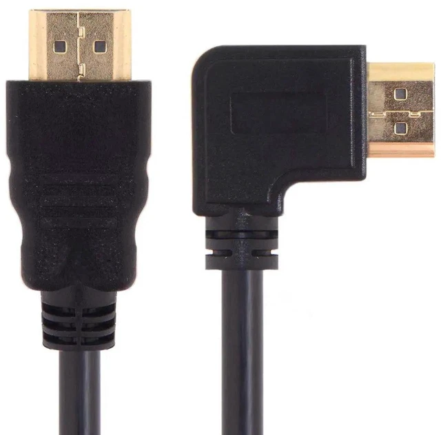 Main image of 90 Degree Left Angled HDMI 1.4 Cable 50cm, HDMI Male to Male Cord Supports 3D & Ethernet