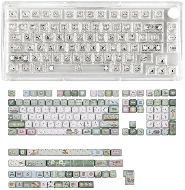 Main image of Phantom 81 V3 75% Upgraded Crystal Gasket Mechanical Keyboard with Sprout Picnic Keycap Set