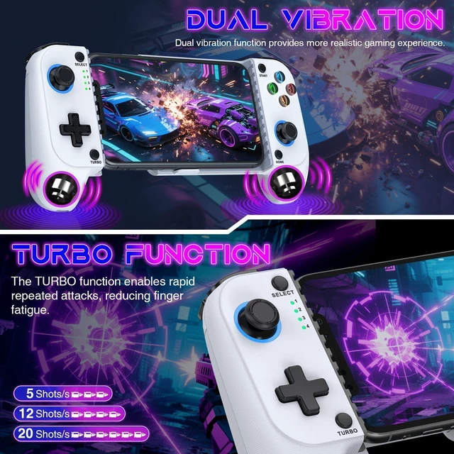 Alt view image 6 of 7 - Mobile Game Controllers for iPhone/Android, Hall Effect Phone Controllers Support Phone Case,Game Controllers for Xbox,for PlayStation,Cloud/Steam Gaming