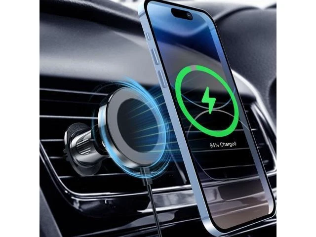 Alt view image 6 of 7 - 15W Magnetic Wireless Car Charger Air Vent Mount Works with Various Phone 360 Adjustable Fast Charging Phone Holder