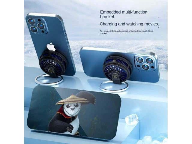 Alt view image 6 of 6 - Game Handle Phone Holder Cell Phone Cooler With Cooling Pad Mobile Phone Cooler Pad Cooling Fan Smartphone Radiator