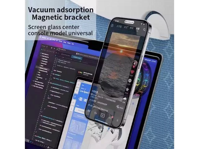 Alt view image 3 of 6 - Universal Stable Magnetic Electric Vacuum Adsorption Suction Vacuum Mobile Phone Mount Colorful Car Phone Holder for Car