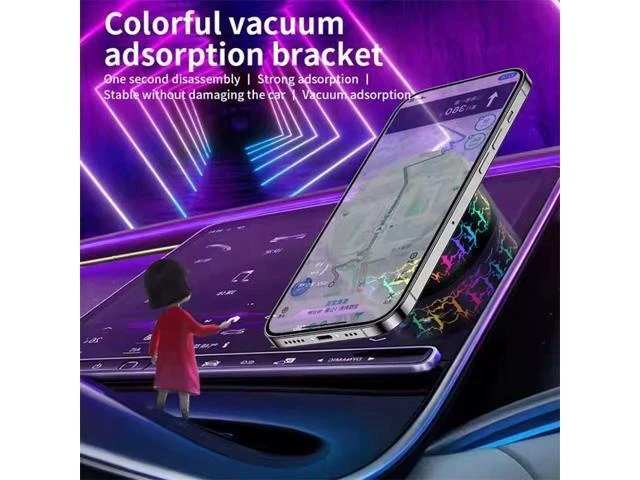 Alt view image 5 of 6 - Universal Stable Magnetic Electric Vacuum Adsorption Suction Vacuum Mobile Phone Mount Colorful Car Phone Holder for Car