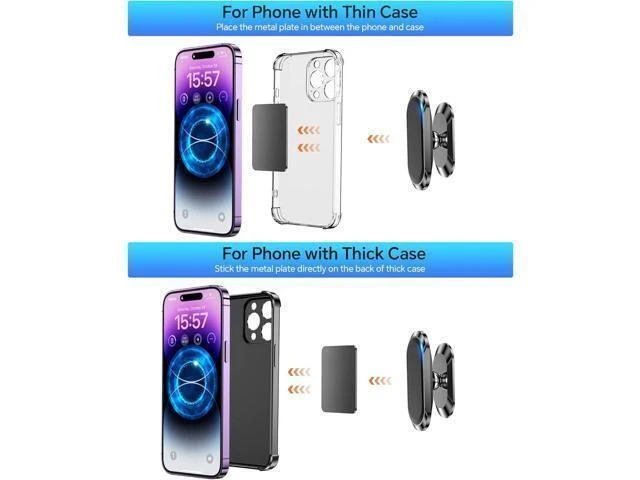 Alt view image 5 of 7 - 2-Pack Magnetic Phone Holder for Car DashStrong Magnet Magnetic Car Phone Holder Mount 4 Plate Phone Holders for Your Car Phone Mount for Car Dashboard Cell Phone Car Mount for iPhone Samsung
