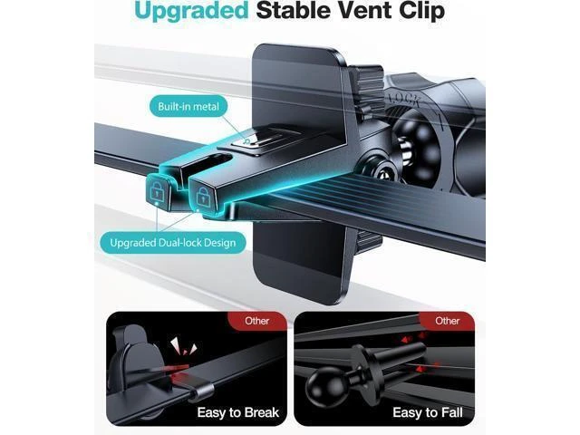 Alt view image 4 of 7 - Upgrade Ultra Stable Car Phone Holder MountDouble Lock Metal Clip Universal Air Vent Phone Mount Mobile Cell Phone Holder for Your Car for iPhone 17 Pro Max 16 and All Phone