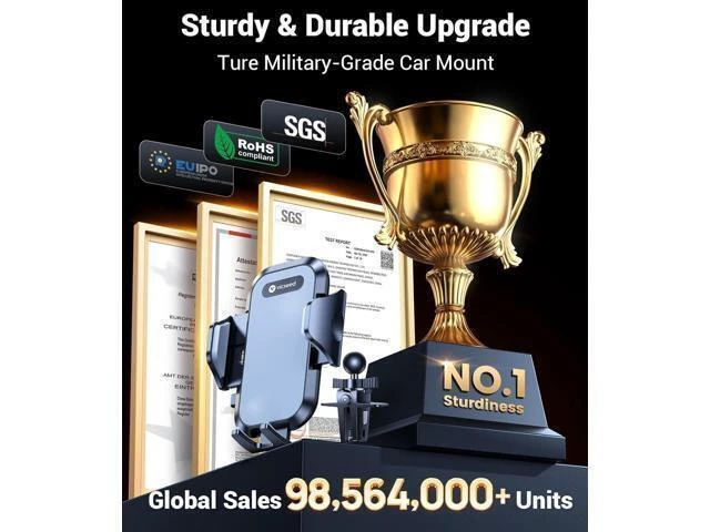 Alt view image 6 of 7 - Upgrade Ultra Stable Car Phone Holder MountDouble Lock Metal Clip Universal Air Vent Phone Mount Mobile Cell Phone Holder for Your Car for iPhone 17 Pro Max 16 and All Phone