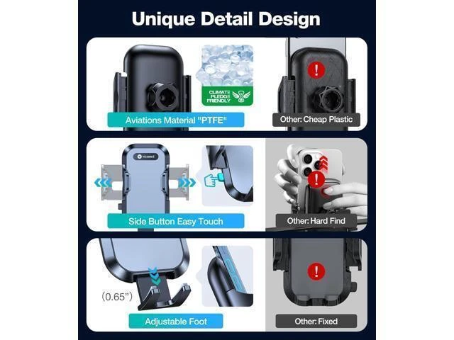Alt view image 7 of 7 - Upgrade Ultra Stable Car Phone Holder MountDouble Lock Metal Clip Universal Air Vent Phone Mount Mobile Cell Phone Holder for Your Car for iPhone 17 Pro Max 16 and All Phone