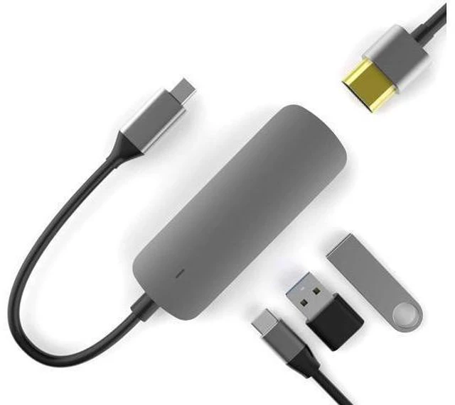 Alt view image 2 of 7 - USB C Docking Station 4 in 1 USB-C Dual Display Laptop Docking Station USB Type C Hub Multiport Adapter Dongle with 1 HDMI, 2 USB Ports, PD Compatible with , Surface, HP, Lenovo and More Laptops