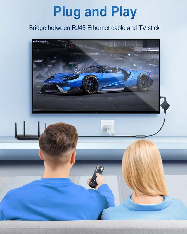 Alt view image 5 of 7 - 1000 Mbps Ethernet Adapter for Fire TV Stick, Micro USB to RJ45 Gigabit Ethernet Network Adapter Compatible with 4K Fire Stick, Chromecast Google Home Mini and More Streaming TV Sticks