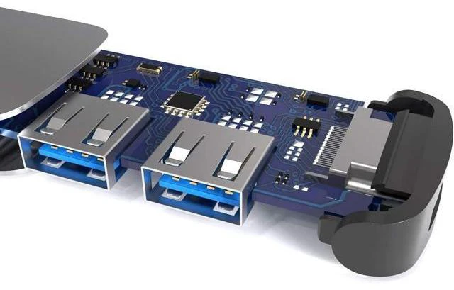 Alt view image 3 of 7 - USB C Docking Station 4 in 1 USB-C Dual Display Laptop Docking Station USB Type C Hub Multiport Adapter Dongle with 1 HDMI, 2 USB Ports, PD Compatible with , Surface, HP, Lenovo and More Laptops