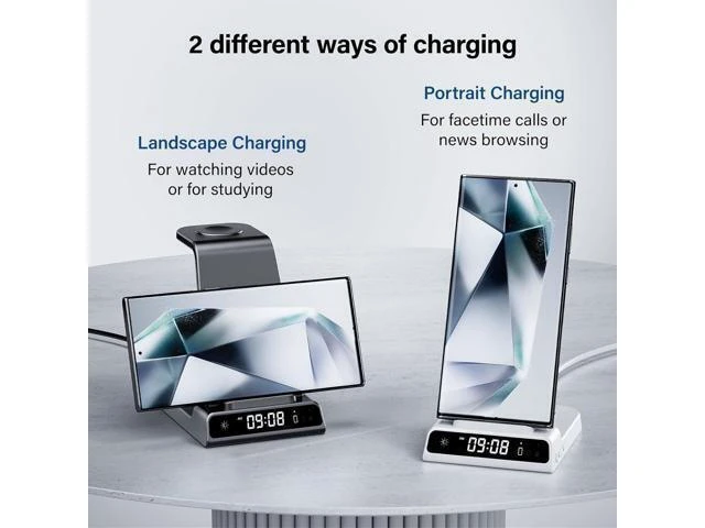 Alt view image 4 of 6 - Wireless Charger for , 3 in 1 Wireless Charging Station for Galaxy S24 Ultra/S23 Ultra/S22/S21/Note 20/Z Flip 5/Fold 5, Watch Charger for Galaxy Watch 6/5/4, Galaxy Buds 2/Pro/+