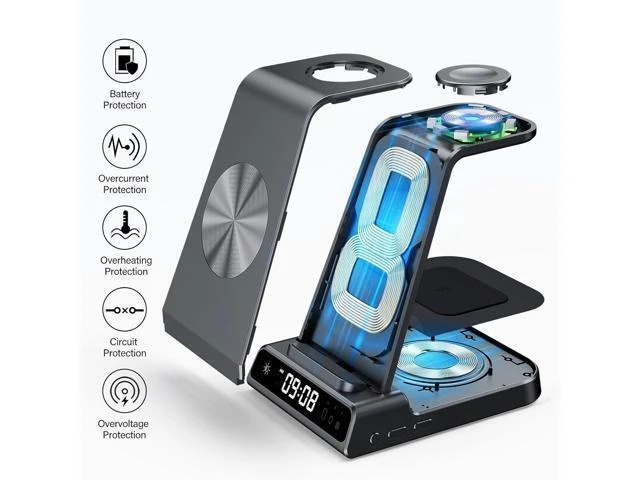 Alt view image 5 of 6 - Wireless Charger for , 3 in 1 Wireless Charging Station for Galaxy S24 Ultra/S23 Ultra/S22/S21/Note 20/Z Flip 5/Fold 5, Watch Charger for Galaxy Watch 6/5/4, Galaxy Buds 2/Pro/+