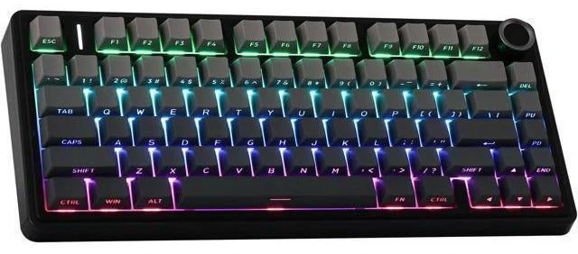 Main image of Aula F75 Gasket Mechanical Keyboard, 75% Wireless Hot Swappable Gaming Keyboard with Five-Layer Padding&Knob, Bluetooth/2.4GHz/USB-C, RGB (Black Gradient, LEOBOG Reaper Switch)