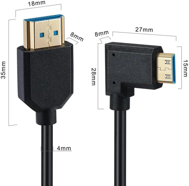 Alt view image 2 of 7 - Left Angle Mini HDMI to HDMI Coiled Cable 4FT 8K HDMI 2.1 Spring Cord 8K@60Hz 4K@120Hz High Speed for Camera Laptop Graphics Card Tablet Monitor