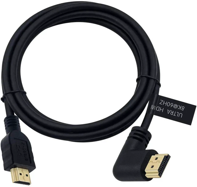 Main image of 6ft/1.8m 90 Degree Left Angle HDMI 2.1 Cable, Male to Male Ultra High Speed 48Gbps HDMI Cord, 8K@60Hz 3D HDR Compatible with HDR TV, Xbox, PS4, PS5