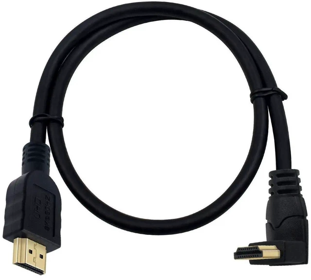 Main image of 2FT 90 Degree Up Angle HDMI 2.1 Cable, 48Gbps 8K@60Hz 4K@120Hz Male to Male Upward Angle HDMI Cord 7680P Compatible with TV PS5 PS4 Xbox
