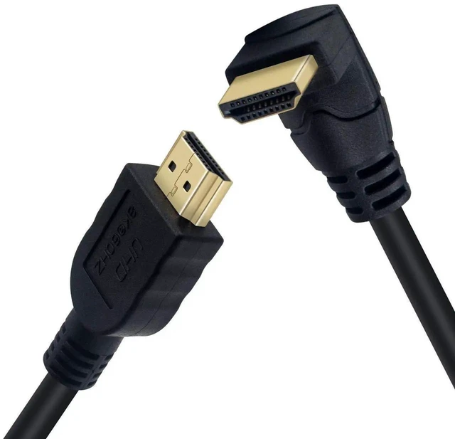 Alt view image 4 of 7 - 2FT 90 Degree Up Angle HDMI 2.1 Cable, 48Gbps 8K@60Hz 4K@120Hz Male to Male Upward Angle HDMI Cord 7680P Compatible with TV PS5 PS4 Xbox