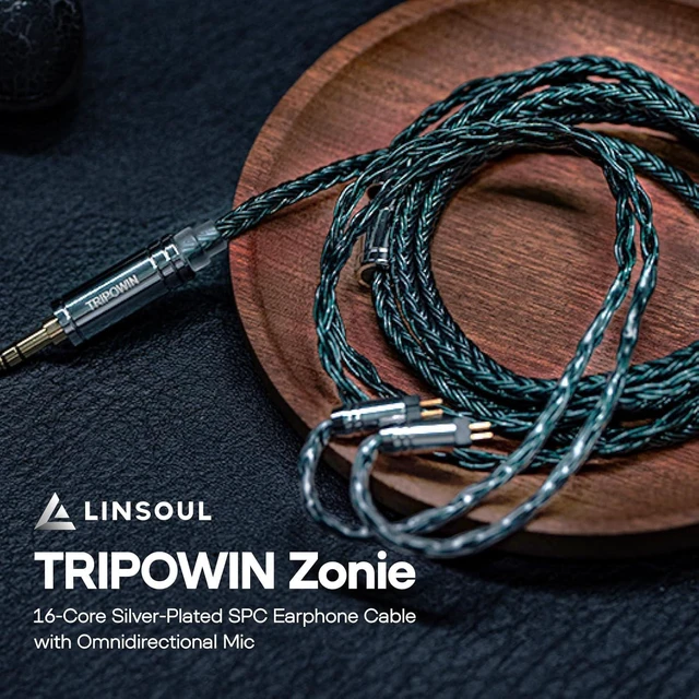 Alt view image 9 of 14 - Tripowin Zonie IEM Cable 16 Core Silver Plated Earphone Upgraded Cords 1.25m SPC in Ear Monitor Cable for 7HZ Timeless AE TINHIFI T2 PRO T3 T4(MMCX 3.5mm)(Moss)