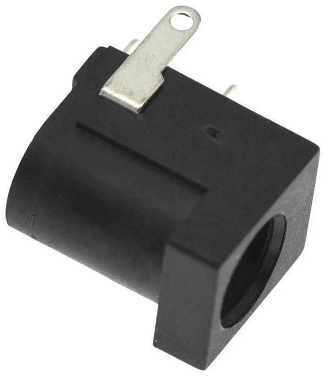 Main image of 10PCS 5.5x2.1mm DC-005 DC Power Jack Socket, Black Right Angle PCB Mount Barrel Type DC Power Connector Terminal