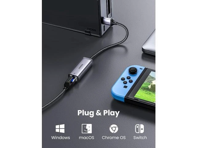 Alt view image 12 of 14 - UGREEN USB to Ethernet Adapter USB 3.0 to 10 100 1000 Mbps Gigabit RJ45 LAN Network Adapter Compatible with Nintendo Switch Laptop PC MacBook Surface XPS Raspberry Pi 4b, and More