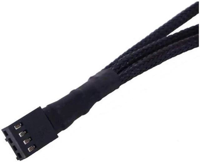 Alt view image 7 of 7 - PWM Fan Splitter Adapter Cable Sleeved Braided Y Splitter Computer PC 4 Pin Fan Extension Power Cable 1 to 3 Converter 10.6 inches (2 Pack)