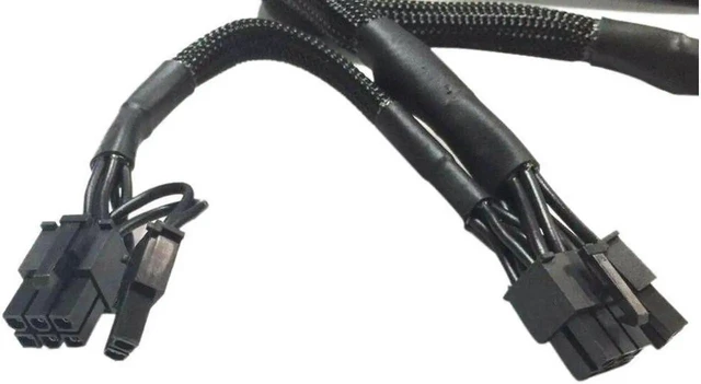 Alt view image 2 of 3 - 8 Pin to Dual 8(6+2) Pin PCIe VGA Power Cable for Corsair CX550M CX650M CX750M RM650X Modular PSU