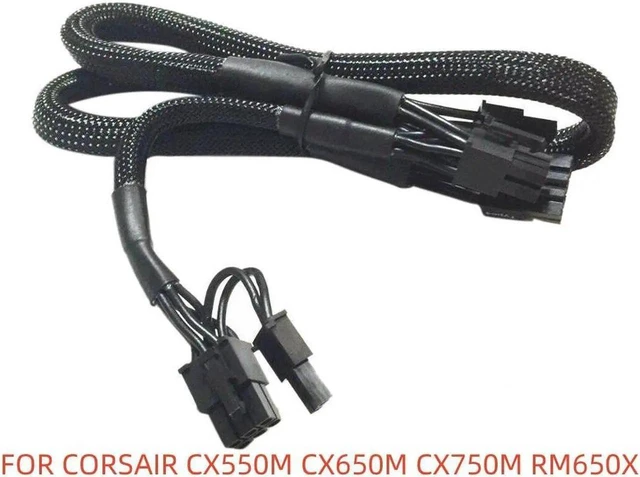 Main image of 8 Pin to Dual 8(6+2) Pin PCIe VGA Power Cable for Corsair CX550M CX650M CX750M RM650X Modular PSU