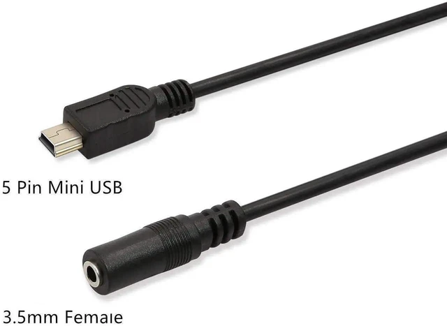 Alt view image 7 of 7 - 3.5mm Female to 5 Pin Mini USB Male Adapter Cable, Universal Mini USB to 3.5mm Audio Jack Converter for Microphone and Audio Devices