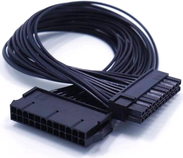Main image of 12 Inch 18AWG ATX 24Pin to 20+4Pin Power Cable, PSU 20 Pin Male to 24Pin Male Converter Adapter Cable for Desktop Motherboard