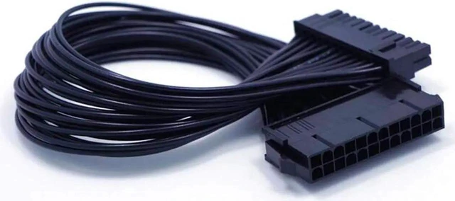 Alt view image 3 of 6 - 12 Inch 18AWG ATX 24Pin to 20+4Pin Power Cable, PSU 20 Pin Male to 24Pin Male Converter Adapter Cable for Desktop Motherboard
