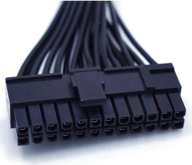 Alt view image 4 of 6 - 12 Inch 18AWG ATX 24Pin to 20+4Pin Power Cable, PSU 20 Pin Male to 24Pin Male Converter Adapter Cable for Desktop Motherboard