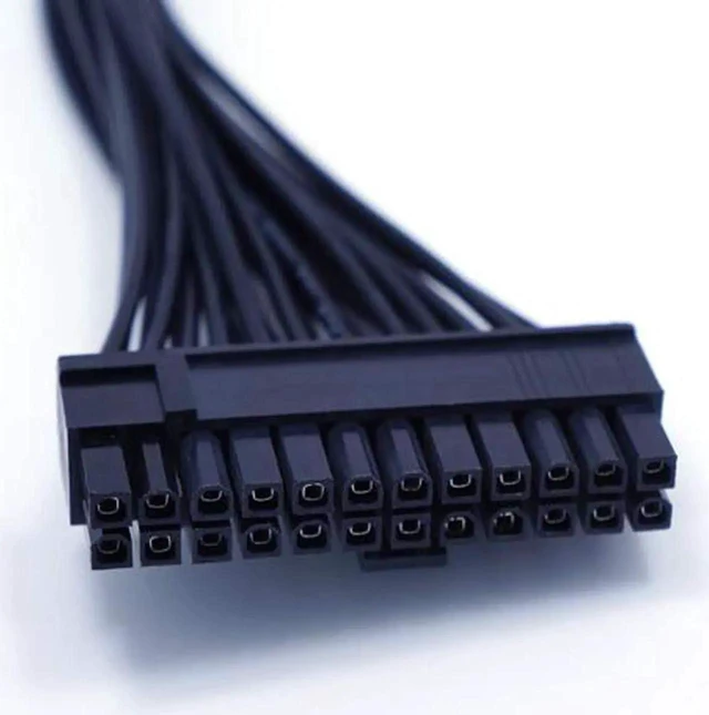 Alt view image 6 of 6 - 12 Inch 18AWG ATX 24Pin to 20+4Pin Power Cable, PSU 20 Pin Male to 24Pin Male Converter Adapter Cable for Desktop Motherboard