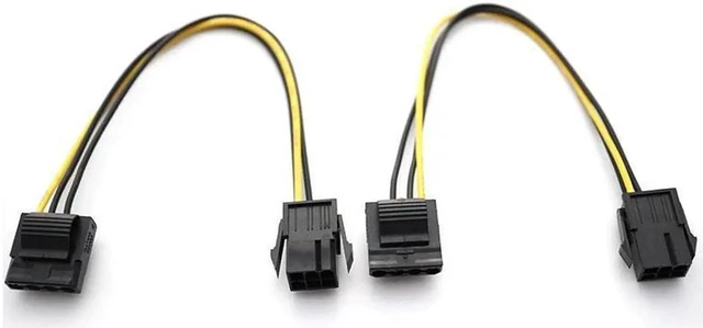 Alt view image 2 of 4 - Molex 4Pin Female to PCI-E 6Pin Female Power Adapter Cable IDE to PCIe Graphics Card Converter Cable 1PC
