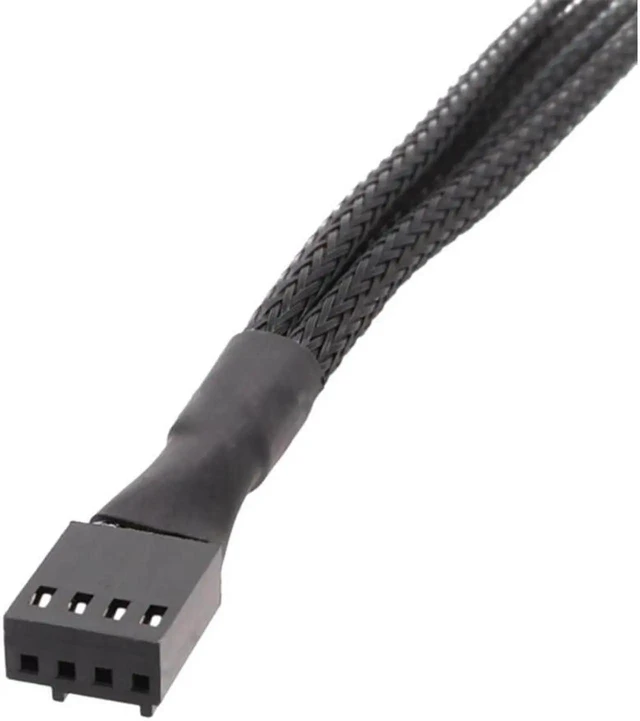 Alt view image 3 of 4 - Computer Motherboard Fan 4pin 1 to 4 Splitter Cable PWM 4Pin Extension Cable 30cm Fan Cable Sleeved