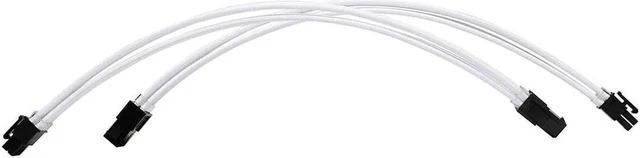 Alt view image 2 of 6 - White Sleeve Extension Power Supply Cable Kit 18AWG, ATX 24P + EPS 8P + PCI-E 8P with Cable Combs for PSU Motherboard GPU