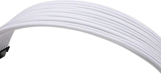 Alt view image 3 of 6 - White Sleeve Extension Power Supply Cable Kit 18AWG, ATX 24P + EPS 8P + PCI-E 8P with Cable Combs for PSU Motherboard GPU