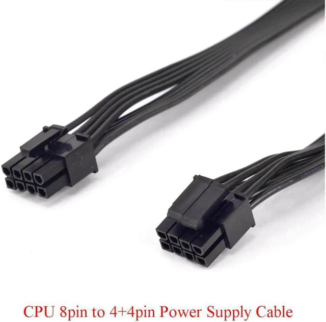 Alt view image 2 of 4 - CPU 8Pin to 4+4Pin ATX 12V Power Cable, 2×P4 to P8 Durable CPU Power Supply Adapter Cable Compatible with Corsair AX & AXi Series Modular PSU
