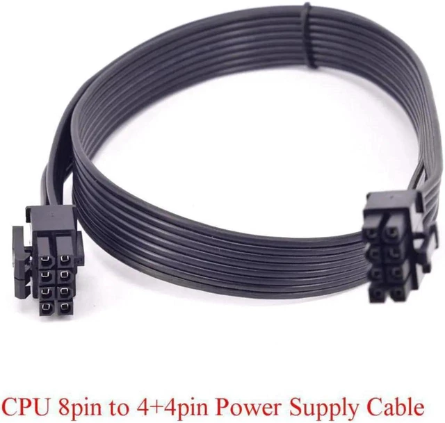 Main image of CPU 8Pin to 4+4Pin ATX 12V Power Cable, 2×P4 to P8 Durable CPU Power Supply Adapter Cable Compatible with Corsair AX & AXi Series Modular PSU