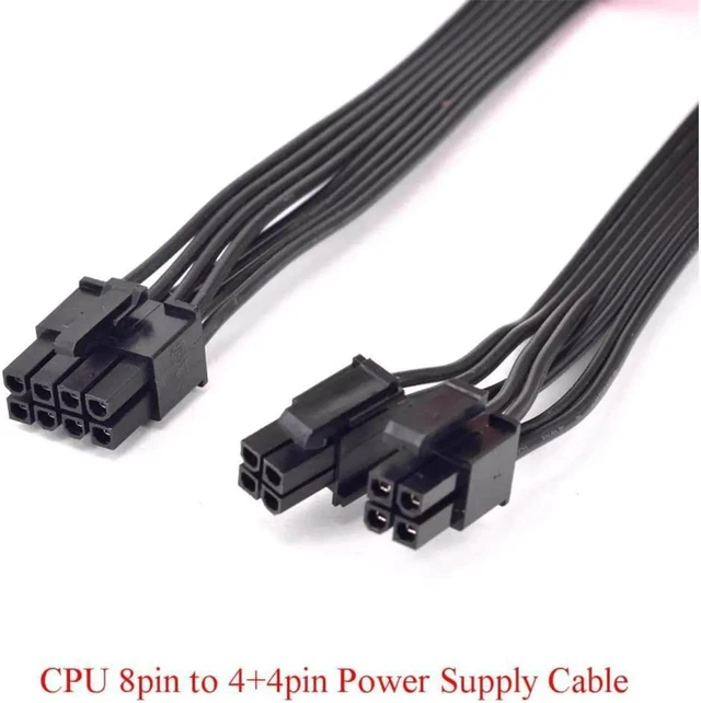Alt view image 3 of 4 - CPU 8Pin to 4+4Pin ATX 12V Power Cable, 2×P4 to P8 Durable CPU Power Supply Adapter Cable Compatible with Corsair AX & AXi Series Modular PSU