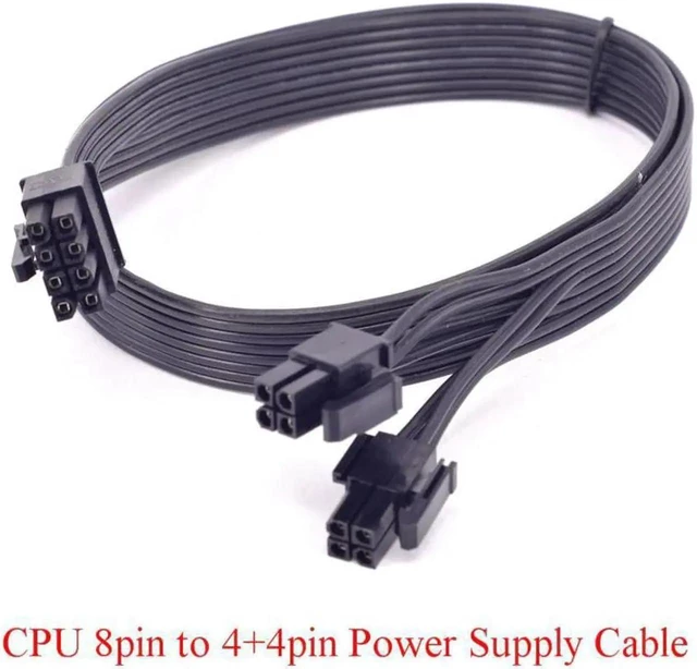 Alt view image 4 of 4 - CPU 8Pin to 4+4Pin ATX 12V Power Cable, 2×P4 to P8 Durable CPU Power Supply Adapter Cable Compatible with Corsair AX & AXi Series Modular PSU