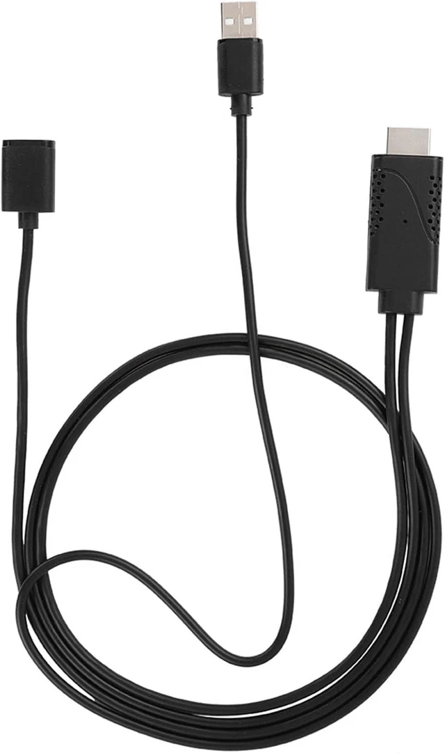 Alt view image 9 of 14 - 2 in 1 1080P USB to HDMI Adapter USB Female to HDMI Male iPhone Android Black 1M