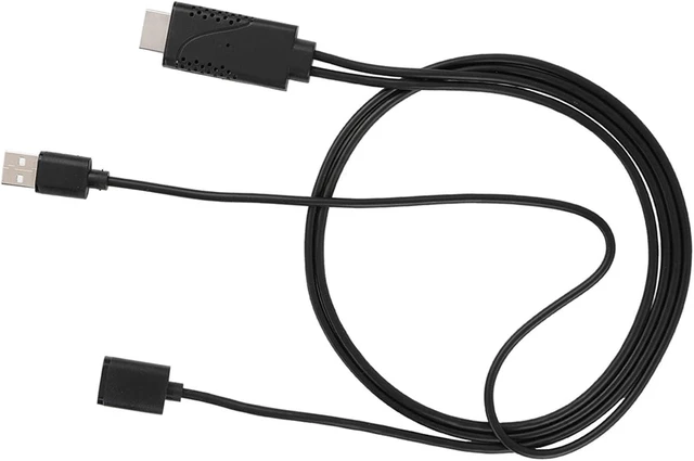 Alt view image 10 of 14 - 2 in 1 1080P USB to HDMI Adapter USB Female to HDMI Male iPhone Android Black 1M