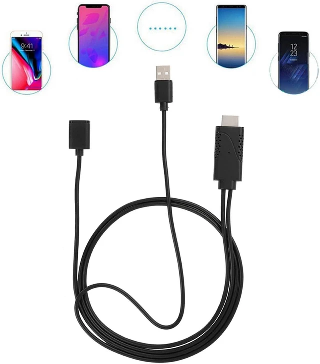 Alt view image 11 of 14 - 2 in 1 1080P USB to HDMI Adapter USB Female to HDMI Male iPhone Android Black 1M