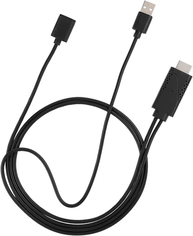 Alt view image 12 of 14 - 2 in 1 1080P USB to HDMI Adapter USB Female to HDMI Male iPhone Android Black 1M
