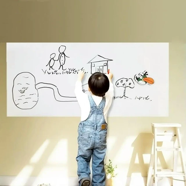 Alt view image 6 of 6 - 1Pcs Thick Blackboard Sticker Roll Premium PVC Chalkboard Decal for Walls Furniture DIY Erasable Reusable Removable Space Saving