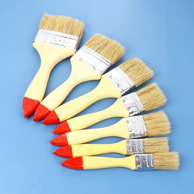 Alt view image 4 of 6 - 10Pcs Premium Paint Brush Set Wooden Handle 1Inch 1.5inch 2Inch 2.5inch 3Inch for Wall Furniture Art DIY Painting Restoration